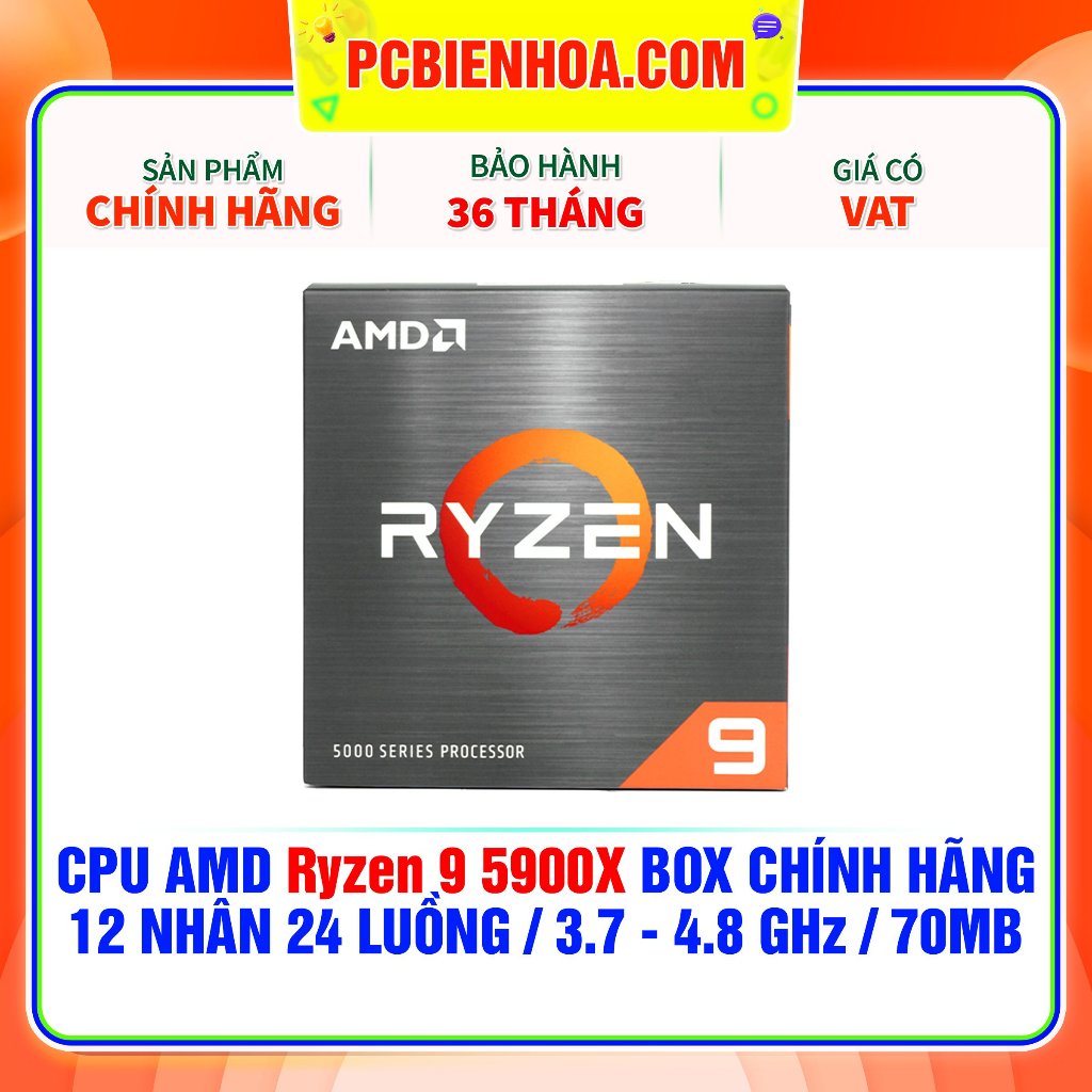 BỘ VI XỬ LÝ AMD RYZEN 9 5900X / 64MB / 3.7GHZ BOOST 4.8GHZ / 12 NHÂN 24 LUỒNG CHÍNH HÃNG
