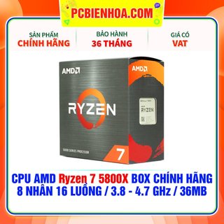 Bộ vi xử lý amd ryzen 7 5800x / 32mb / 3.8ghz boost 4.7ghz / 8 nhân 16 luồng chính hãng