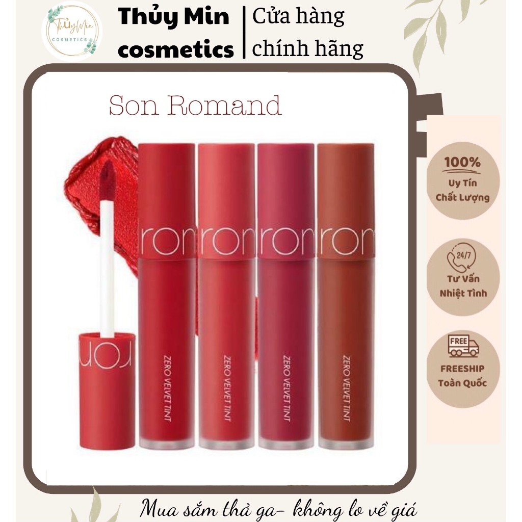 Son kem lì Romand Milk tea+ Zero [velvet tint ] màu xinh-lâu trôi 05 06 08 09 20