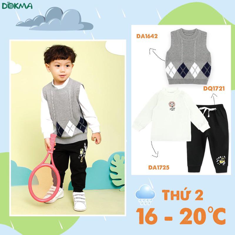 Áo len dài tay, áo gile len dày cho bé trai Dokma DA986 DA1642 DA1644