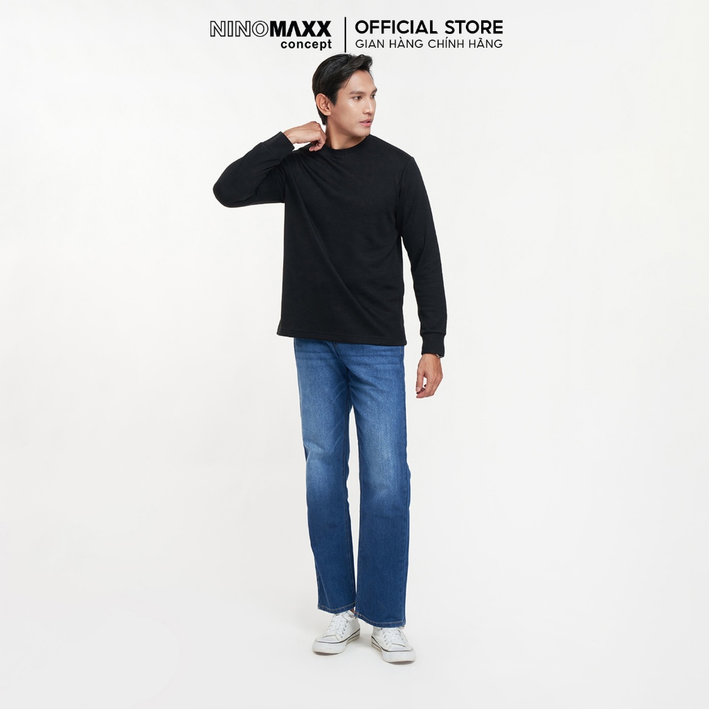 NINOMAXX Áo Sweater tay tay dài cổ tròn cotton kiểu dáng trẻ trung 2303017