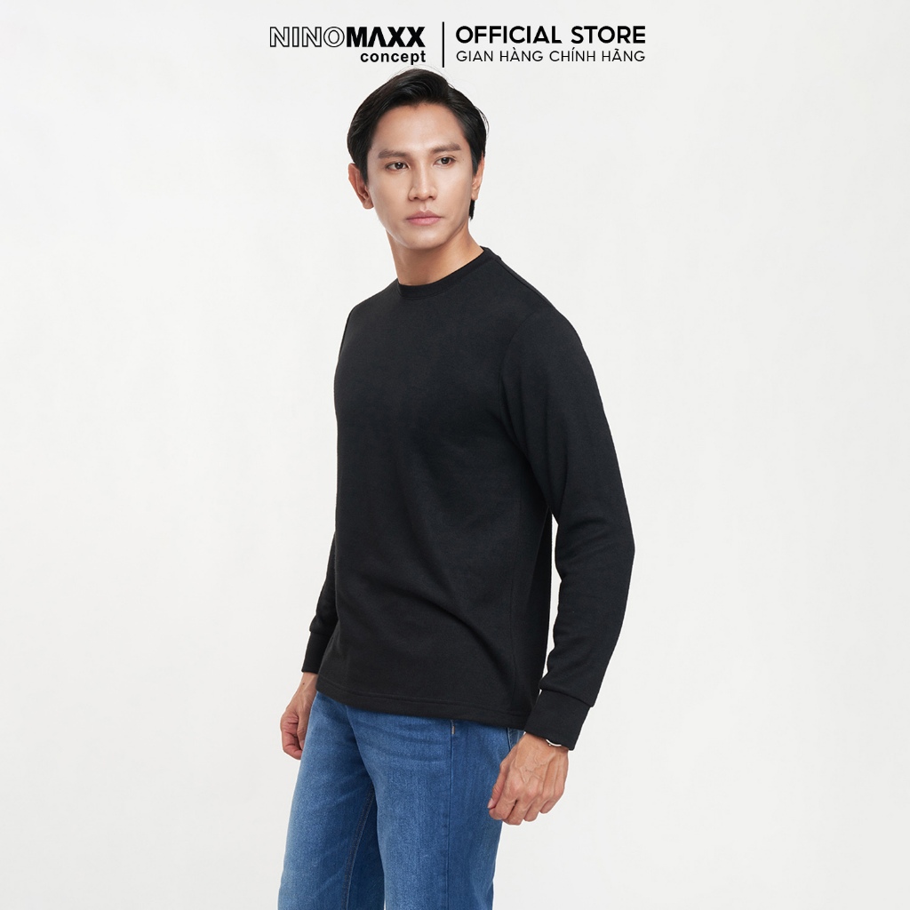 NINOMAXX Áo Sweater tay tay dài cổ tròn cotton kiểu dáng trẻ trung 2303017