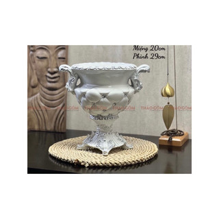 Bình Hoa Composite Trám Thấp Cắm Hoa Lụa, Bình Hoa Decor Cao Cấp | Bh14