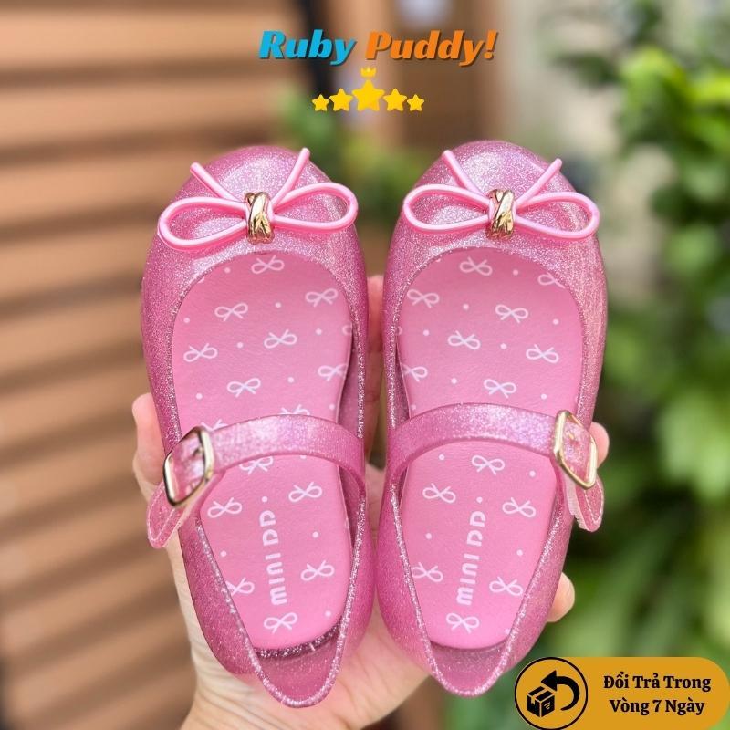 Giày Búp Bê-Giày Nhựa Thơm Không Thấm Nước Mềm Êm Chân Bé Phối Nơ Dành Cho Bé Từ 1-8 Tuổi RUBYPUDDY MS04 - Hàng Sẵn Kho