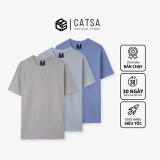 Áo thun nam tay ngắn in logo CATSA chất liệu cotton co giãn 2 chiều form Slimfit ATN356-357-358