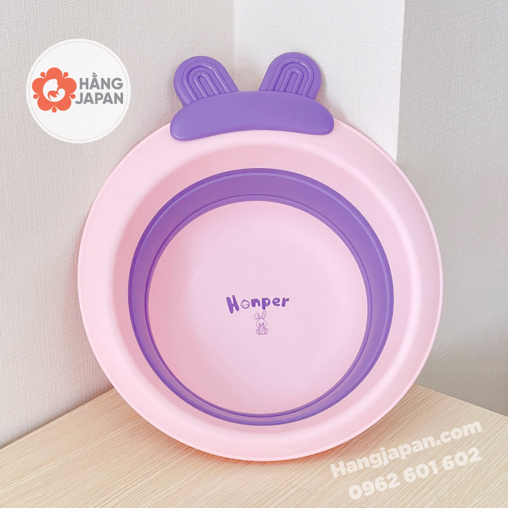 Chậu Rửa Mặt Gấp Gọn Honper Tai Thỏ Cao Cấp Cho Bé Chính Hãng