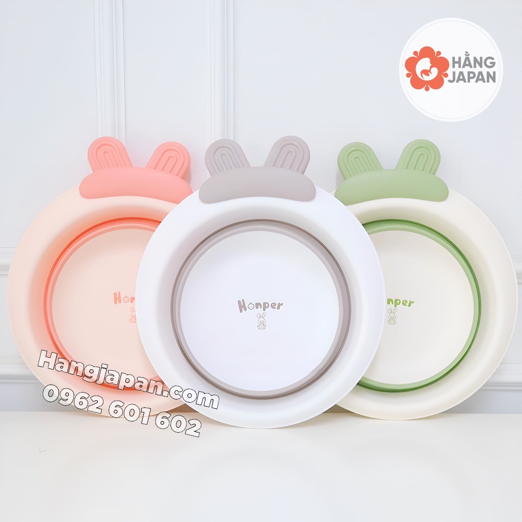 Chậu Rửa Mặt Gấp Gọn Honper Tai Thỏ Cao Cấp Cho Bé Chính Hãng