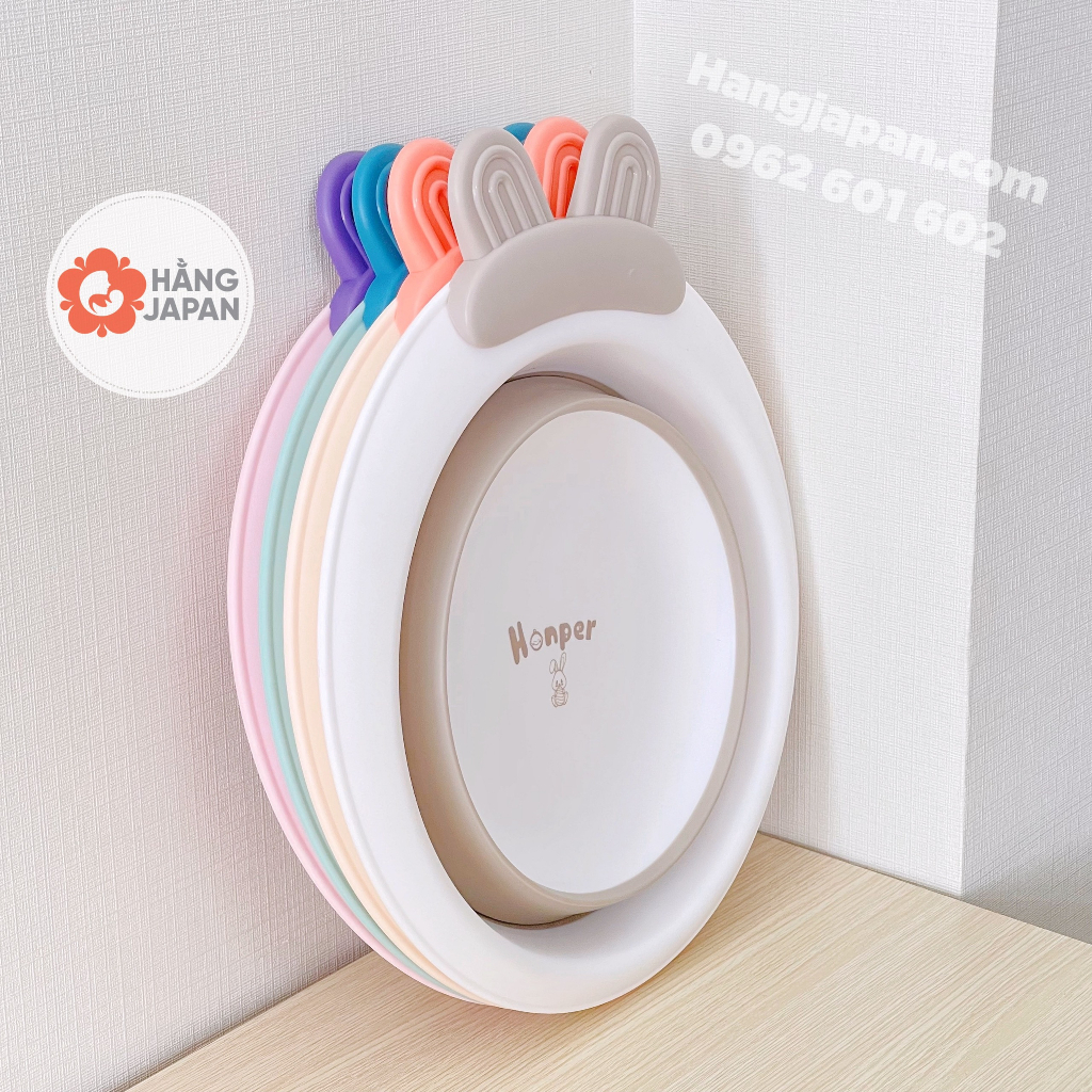 Chậu Rửa Mặt Gấp Gọn Honper Tai Thỏ Cao Cấp Cho Bé Chính Hãng