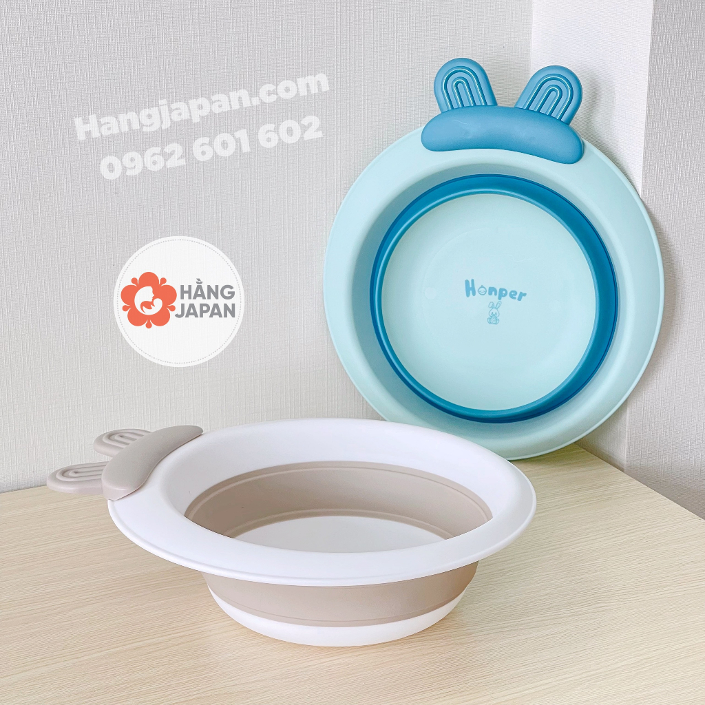 Chậu Rửa Mặt Gấp Gọn Honper Tai Thỏ Cao Cấp Cho Bé Chính Hãng