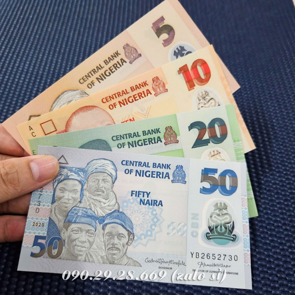 Combo 4 tờ Po-ly-me của Nigeria, đất nước thuộc châu Phi