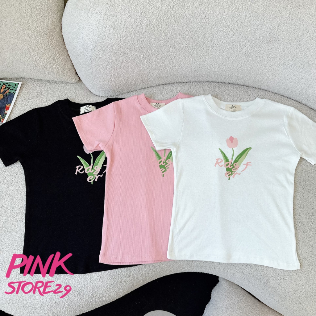 Áo thun Baby Tee PINKSTORE29 in hình đơn giản Rdgfer Tulip A5931