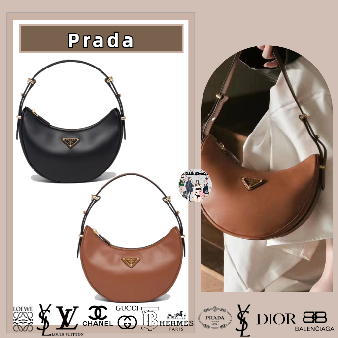 Dòng Prada/Prada Arqué/Da/Dây đeo vai có thể điều chỉnh/Túi đeo vai/Túi xách