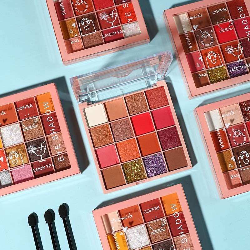 Bảng Phấn Mắt K'APEINE, Nhũ Mắt Kim Tuyến Lấp Lánh Nội Địa Trung 25 Ô Makeup Tông Cam Hồng Đào C5 - Saikou Beauty Techno