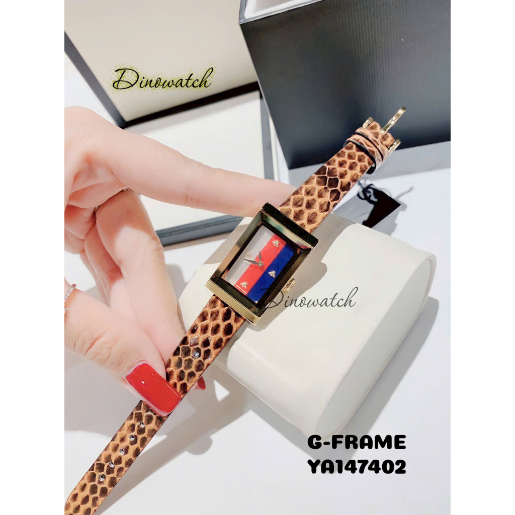 Đồng hồ nữ G-timeless mặt chữ nhật YA147402, dây da , size 21x34mm