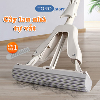  Cây lau nhà tự vắt chất liệu đầu mút cao su non thấm hút siêu nhanh chỉ với 3 giây 