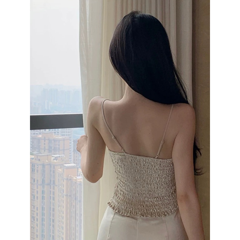 Áo bra nhung 2 dây viền ren chất đẹp