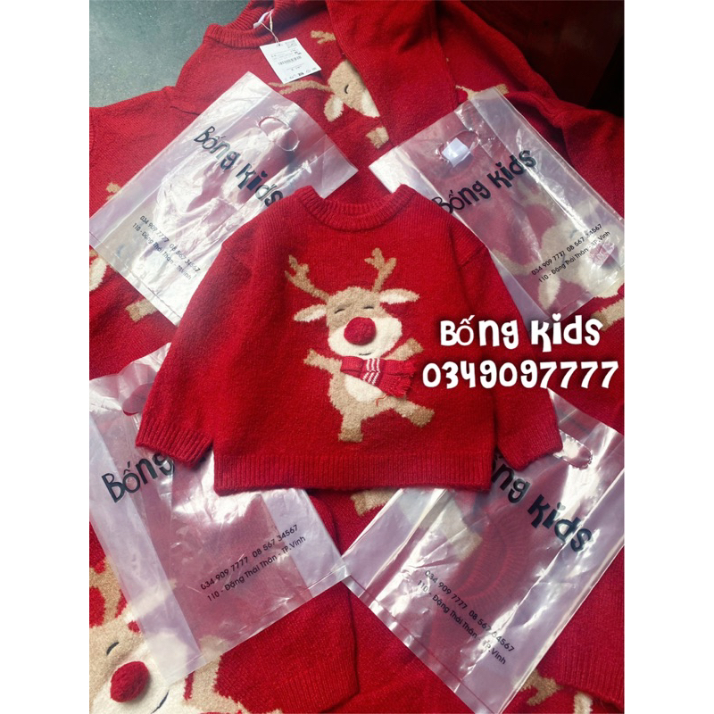 Áo Len Bé Trai & Bé Gái Tuần Lộc Đỏ ZR