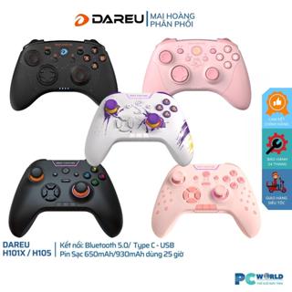 Tay cầm chơi game không dây DAREU H101X/ DAREU H105 (Dual Mode: Type-C, Bluetooth) pin dùng siêu bền