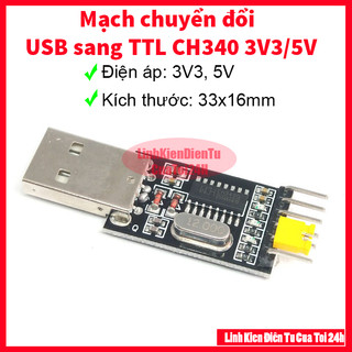 Mạch chuyển đổi usb sang ttl ch340 3v3/5v