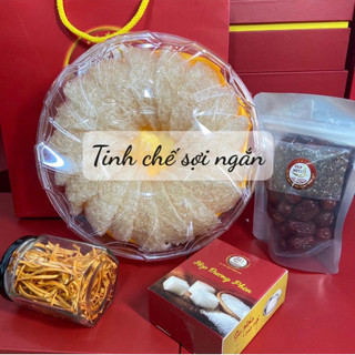 100g Yến Sào Tinh Chế Sợi Ngắn tặng kèm 1 hũ đông trùng hạ thảo, táo đỏ, đường phèn, hạt chia, túi giấy