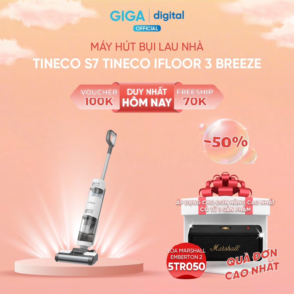 Máy hút bụi lau sàn khô và ướt Tineco IFloor 3 Breeze Complete - Bản quốc tế - BH 12 Tháng