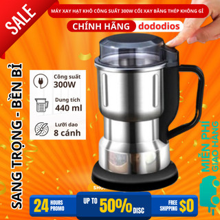 Máy xay hạt khô tiêu chuẩn châu âu, xay ngũ cốc mini công suất 300w lưỡi dao 6 cánh thân máy bằng thép không gỉ