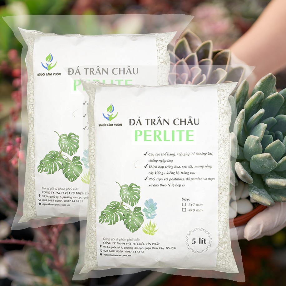 Đá Perlite - Đá trân châu trồng cây - túi 5L- Cực phẩm cho sen đá và xương rồng