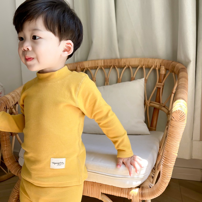 Bộ quần áo trẻ em AF KID len tăm cổ lọ cài vai siêu ấm mùa đông cho bé trai bé gái 6-19kg