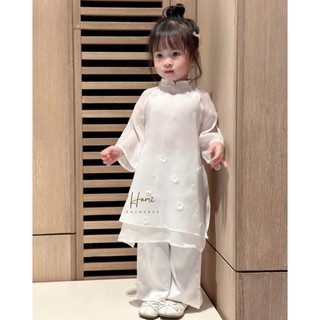 𝐀́𝐨 𝐃𝐚̀𝐢 𝐓𝐫𝐚̆́𝐧𝐠 - Chất Tơ Cao Cấp Kèm Quần ( ảnh chính chủ )