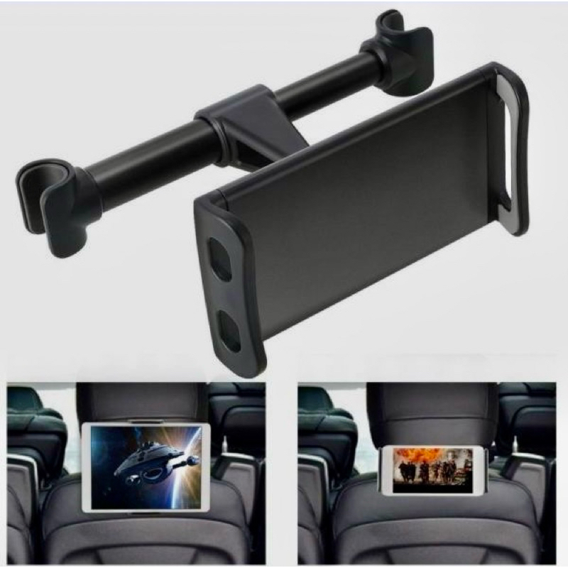 Móc treo đồ gắn ghế ô tô kèm giá đỡ kẹp điện thoại, ipad, máy tính bảng xoay 360 độ dùng trên xe hơi