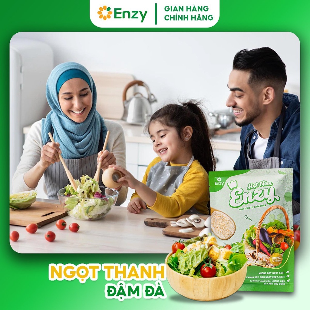Hạt Nêm Chay Rau Củ Enzy Food, Không Bột Ngọt Gói 450g