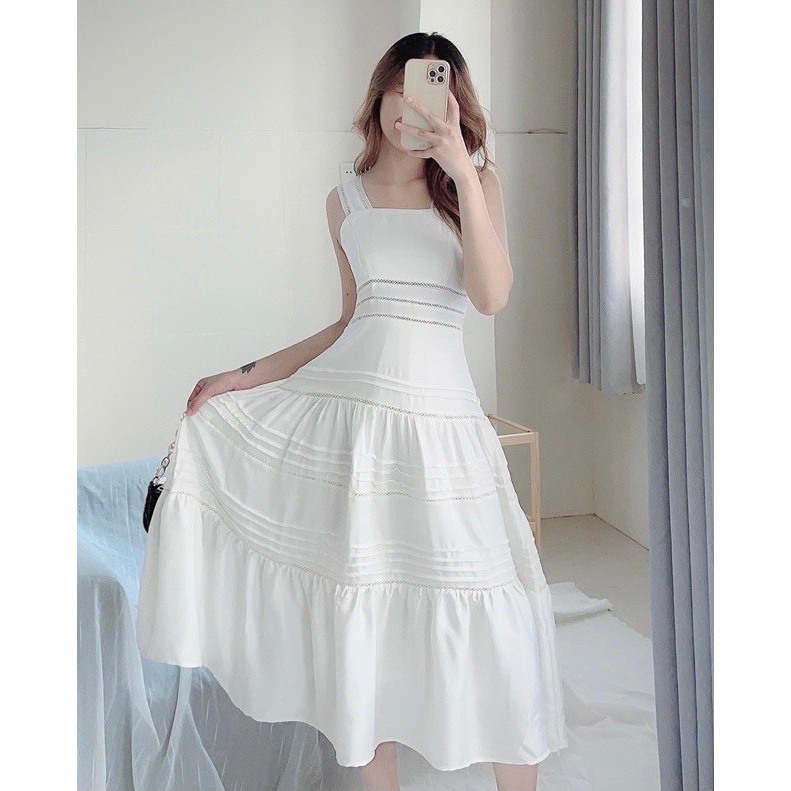Đầm Maxi Hai Dây Viền Ren