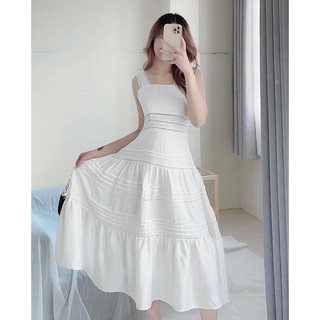 Đầm maxi hai dây viền ren
