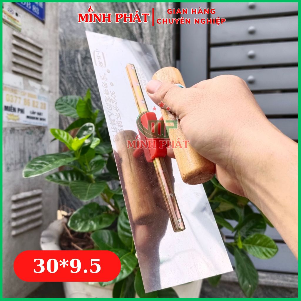 Dao Thép Trét Bột Matit Móc Thùng Hàng Siêu Đẹp Thép Trắng 30cm 35cm 40cm Minh Phát
