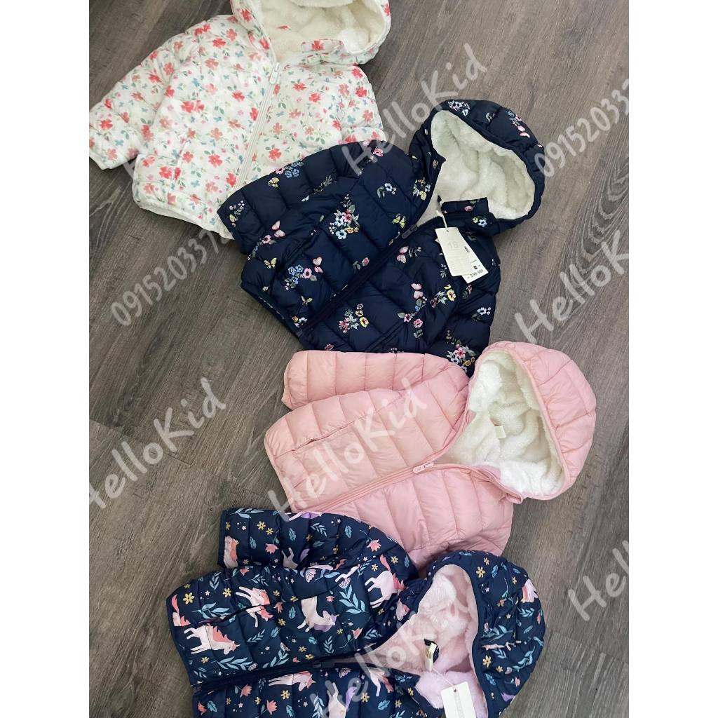 Áo phao siêu nhẹ lót lông xuất Âu cho bé