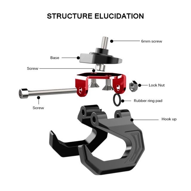 Móc treo đồ cho xe máy loại 2 móc