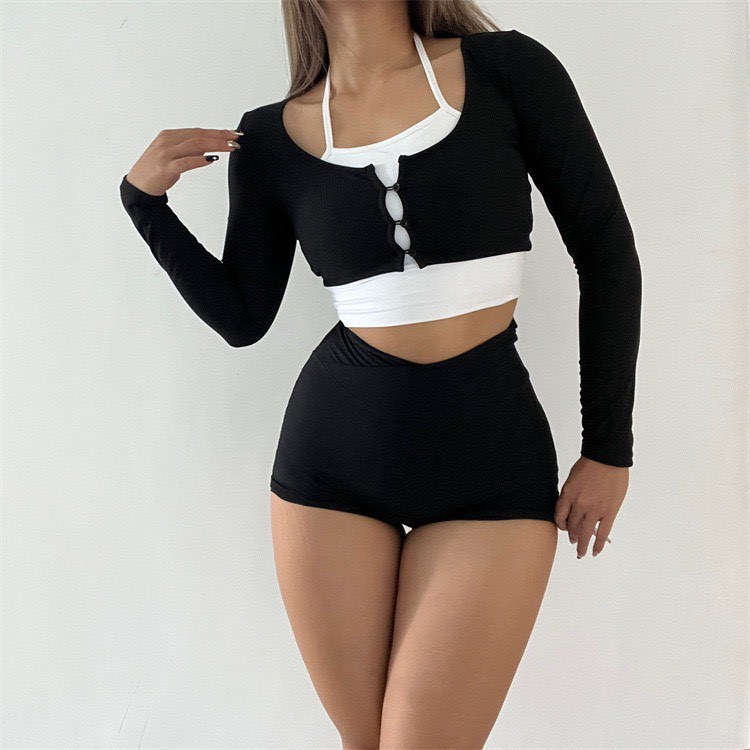 Áo Khoác Tay Dài Gài Nút Thể Thao Tập Gym-Yoga-Aerobic ⚡️ Hàng Xuất Khẩu ⚡️