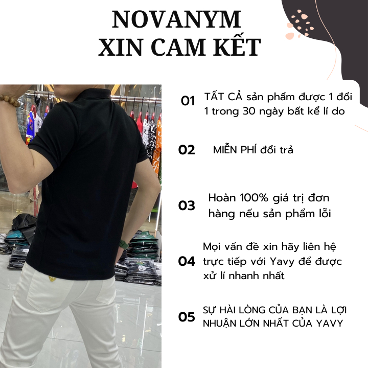 Áo Polo Nam basic, áo thun nam có cổ chất cotton co giãn, thêu logo cá heo