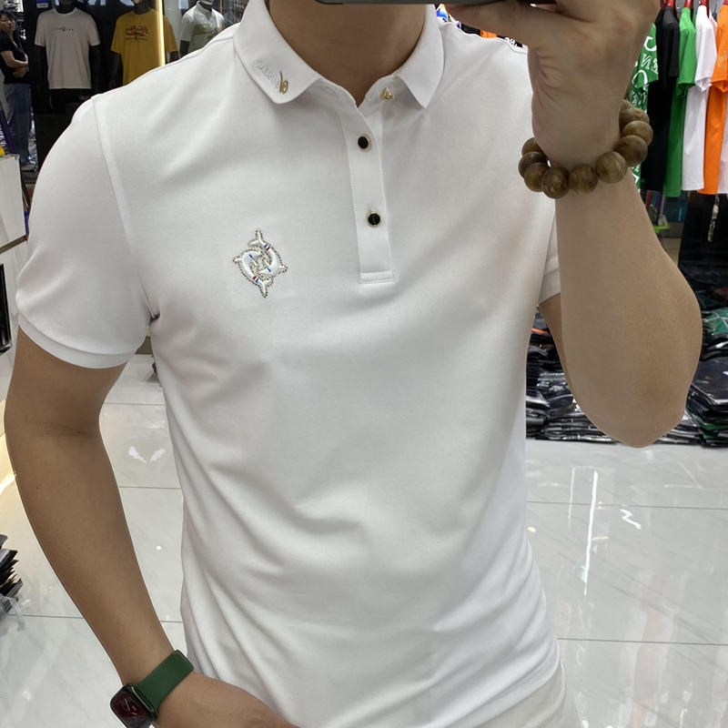 Áo Polo Nam basic, áo thun nam có cổ chất cotton co giãn, thêu logo cá heo