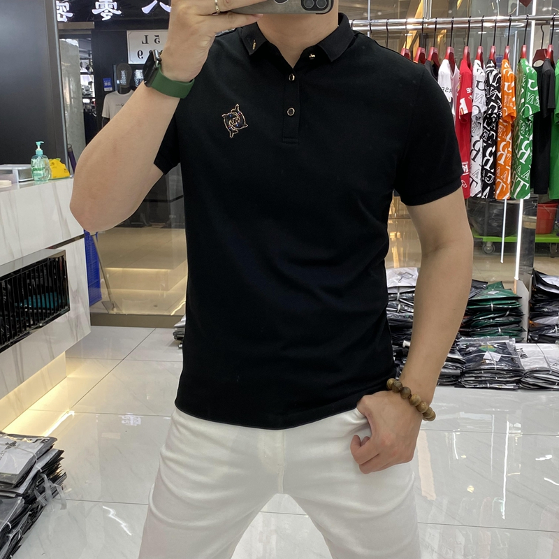 Áo Polo Nam basic, áo thun nam có cổ chất cotton co giãn, thêu logo cá heo