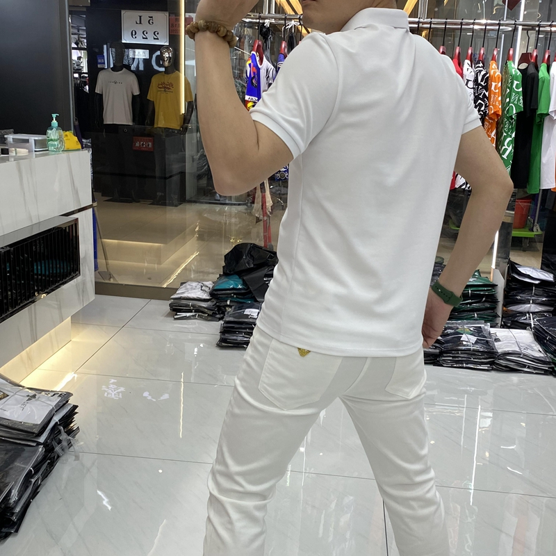 Áo Polo Nam basic, áo thun nam có cổ chất cotton co giãn, thêu logo cá heo