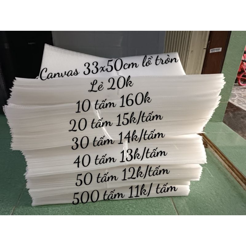 10 Tấm CANVAS LỔ TRÒN 33*50CM