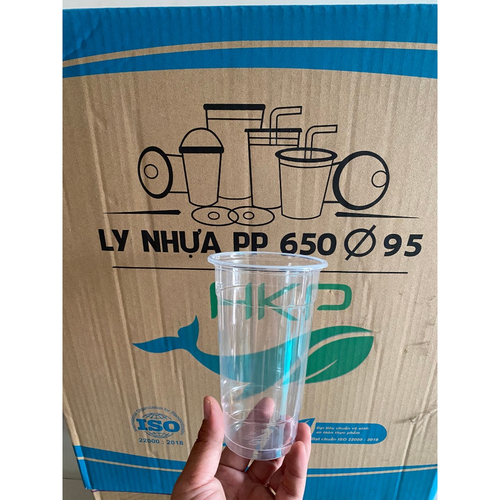 500 Ly Nhựa PP 650ml Đáy Bằng- Không Kèm Nắp