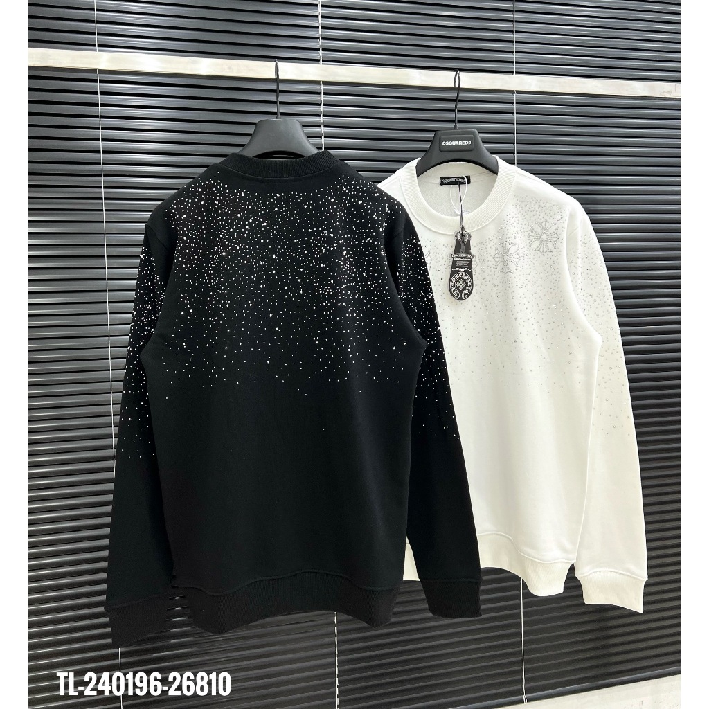 🔥Hot🔥Áo nỉ Chrome Hearts đính đá họa tiết thiết kế hot trend Nam nữ Thu Đông 2023
