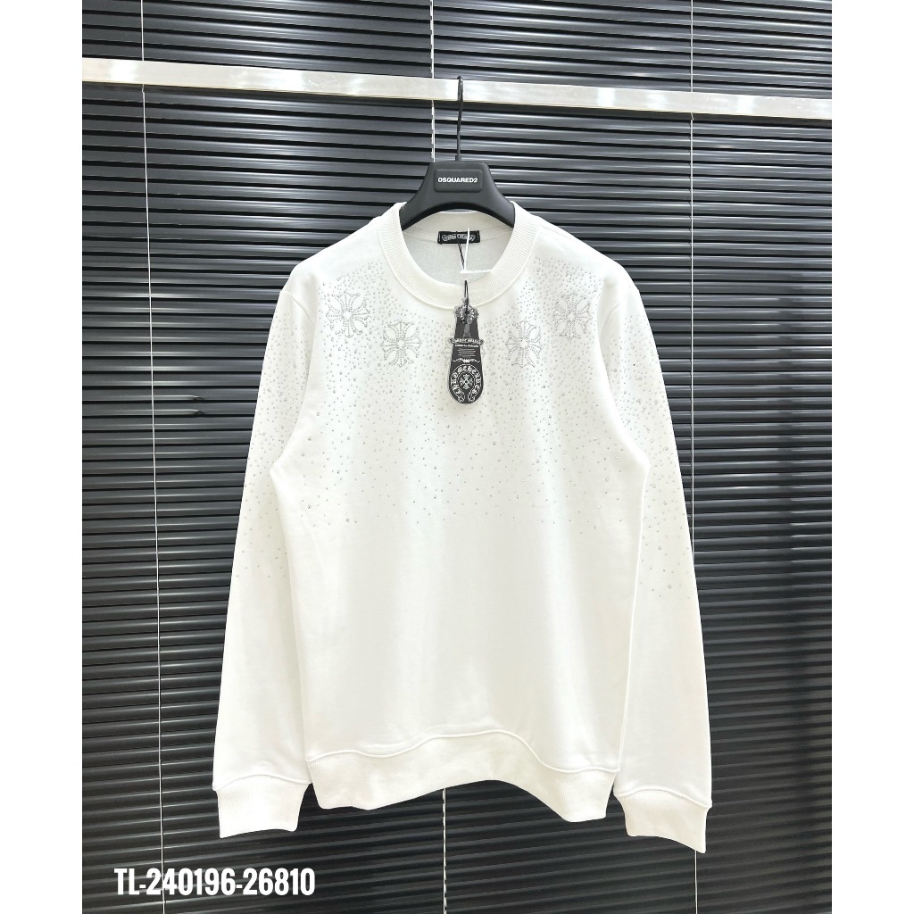 🔥Hot🔥Áo nỉ Chrome Hearts đính đá họa tiết thiết kế hot trend Nam nữ Thu Đông 2023