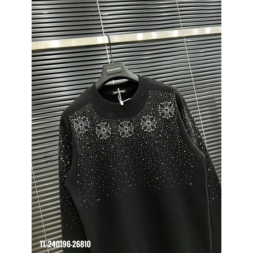 🔥Hot🔥Áo nỉ Chrome Hearts đính đá họa tiết thiết kế hot trend Nam nữ Thu Đông 2023