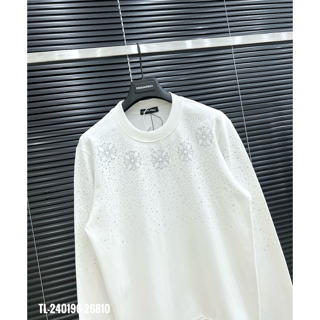 🔥Hot🔥Áo nỉ Chrome Hearts đính đá họa tiết thiết kế hot trend Nam nữ Thu Đông 2023