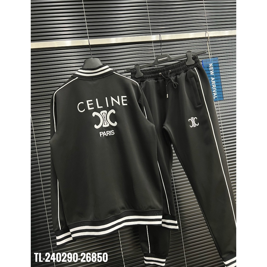 🔥Hot🔥Bộ nỉ Celine áo bomber thiết kế hot trend Nam Nữ Thu Đông 2023