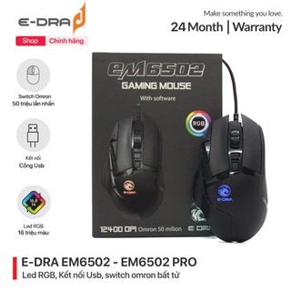 Chuột gaming, chuột chơi game có dây e-dra em6502 / em6502 pro, chuột máy tính e-dra em6502 / em6502 pro - hàng chính hã