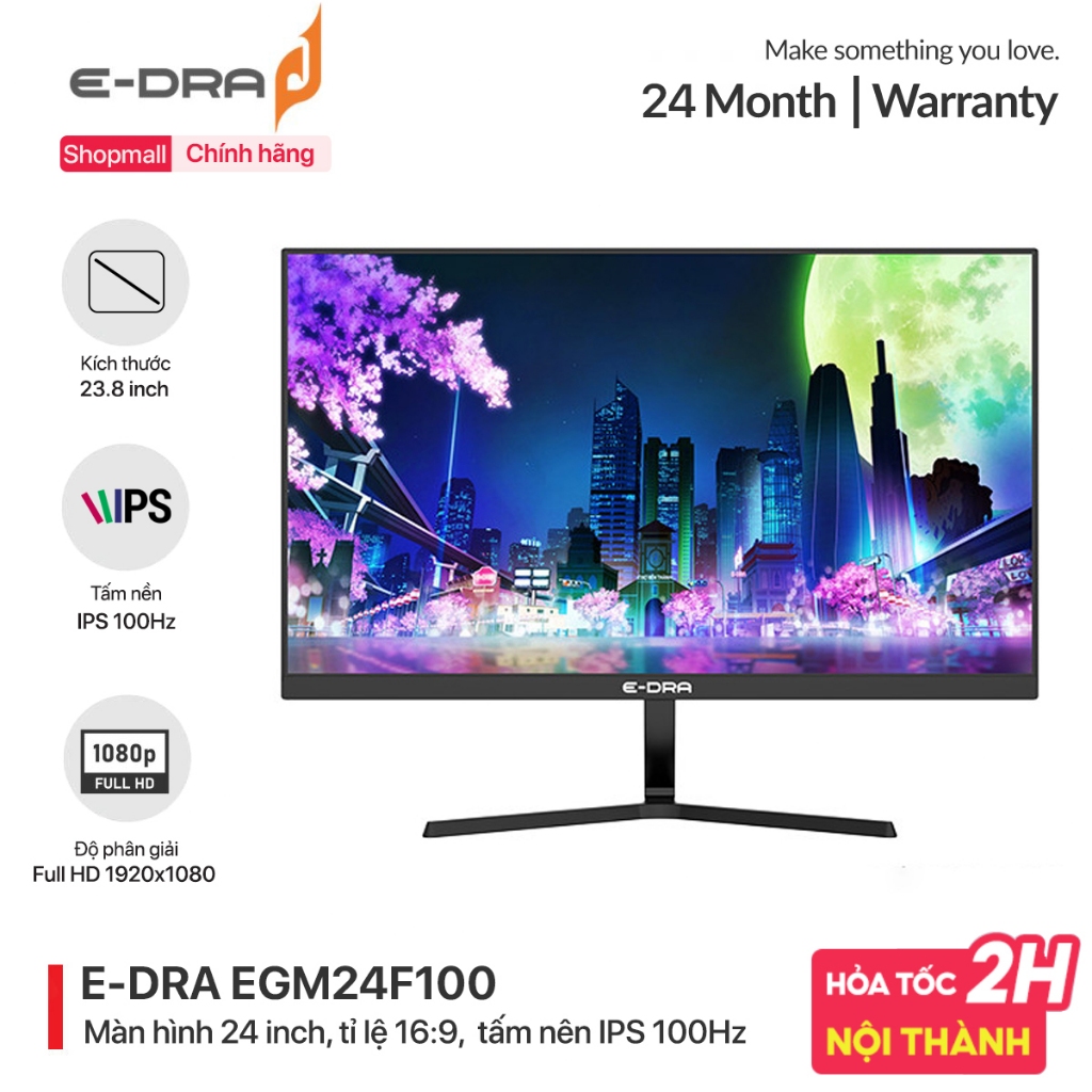 Màn hình gaming, màn hình máy tính chơi game E-Dra EGM24F100S Full HD - màn hình 24 inch - Tần số 100Hz - Chính hãng